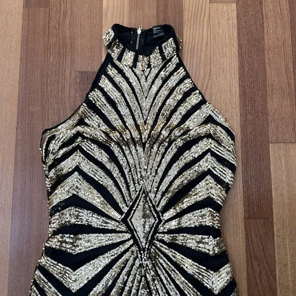Sequin dress gold and black size medium - Picture 3 of 7